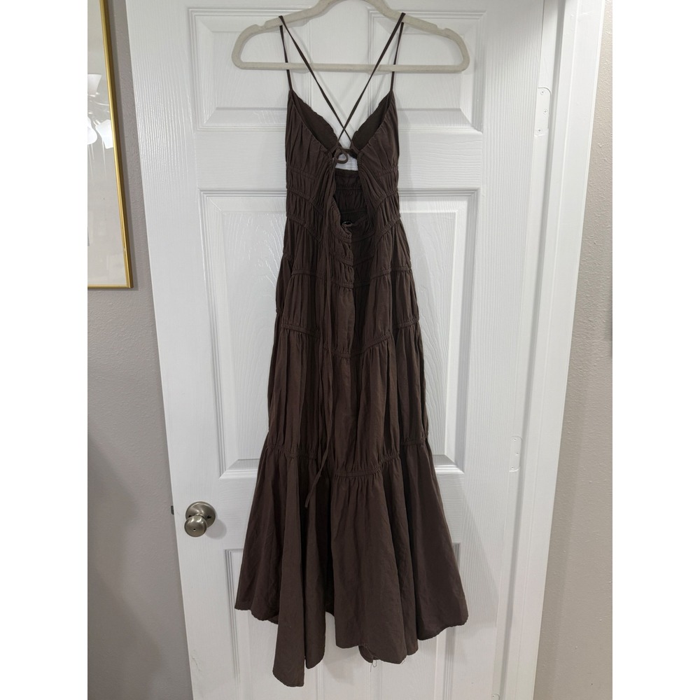 SNDYS Tahlia Dress in Chocolate 100% Cotton Size Small - Picture 5 of 8